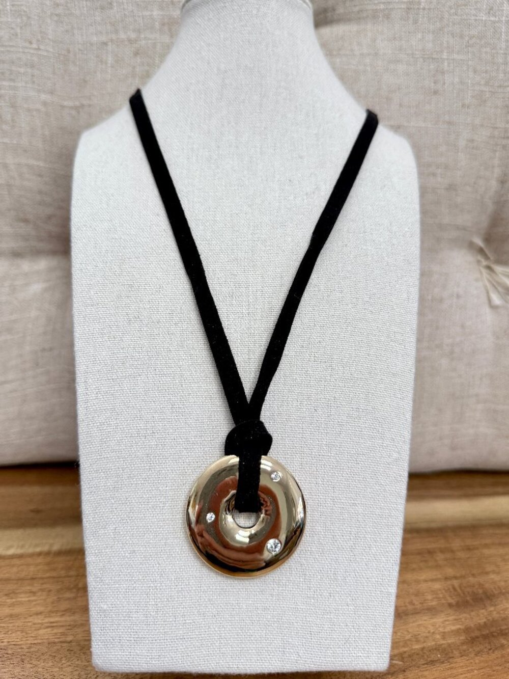 Dyrberg/Kern Sipia Swarovski crystal and suede necklace